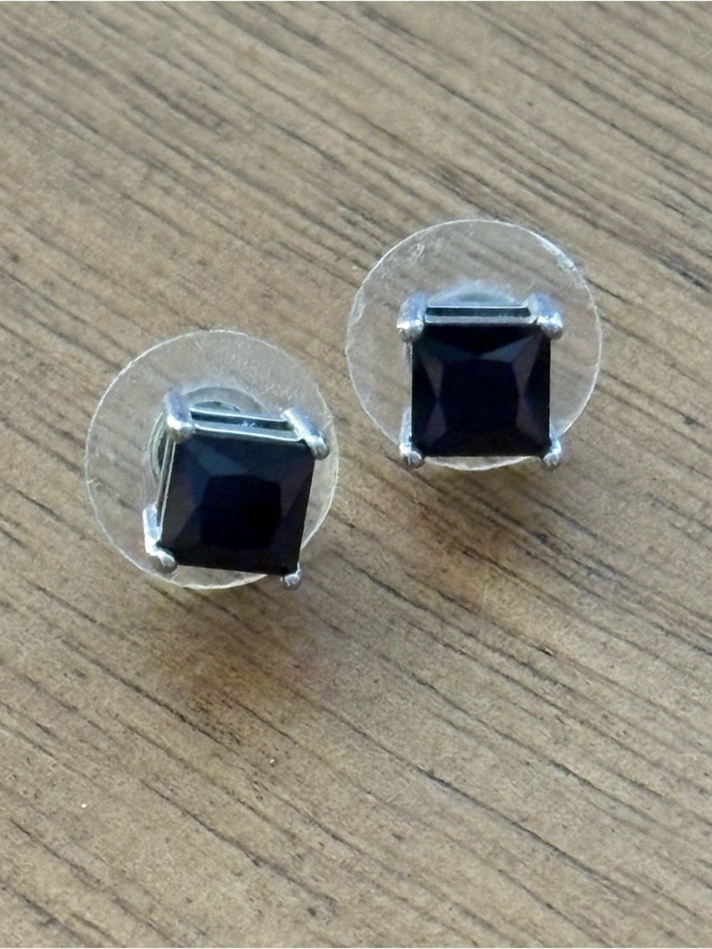 Black Onyx Square Stud Earrings